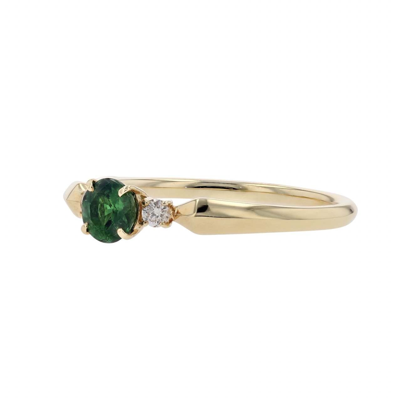Green Garnet K18WGグリーンガーネット ダイヤモンド シェル