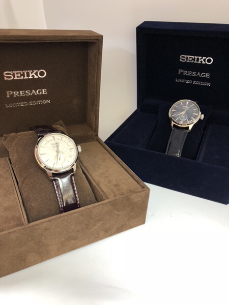 seiko presage 時計　ブラック＆ホワイト