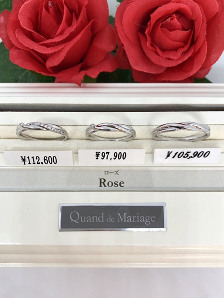 結婚指輪　Quand de Mariage　クアンドマリアージュ Rose　マリッジリング　marrige ring　バラのイメージ