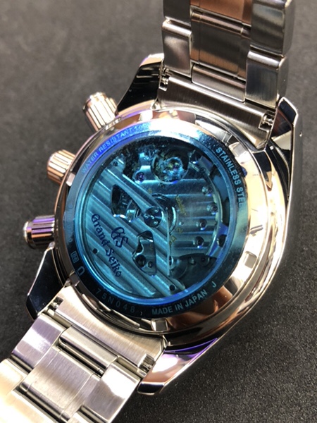 腕時計　グランドセイコーSBGC201  マスターショップ限定モデル  スプリングドライブ  クロノグラフ  GMTの裏蓋側