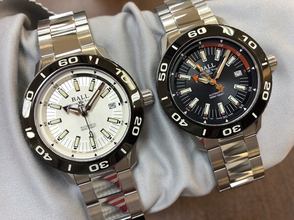 腕時計　ボールウオッチNECC のDM3090A-SJ-WH とDM3090A-SJ-BK