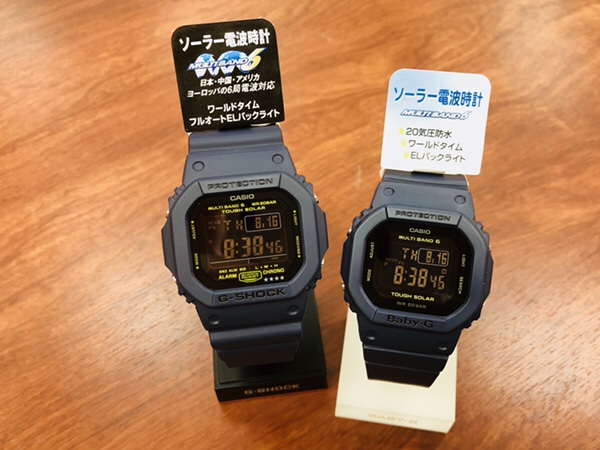 腕時計　G－SHOCK GW-M5610NV-2JFとbaby-g BGD-5000-2JFのペアウォッチ