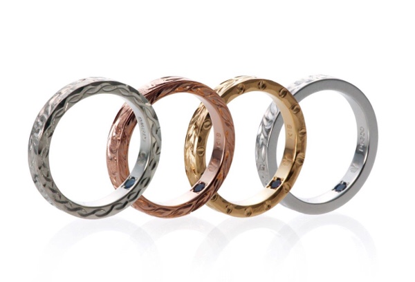 ブライダルリング　ハワイアンジュエリー・マリッジリング『マカナ』のMakana slim ring（マカナ スリム）