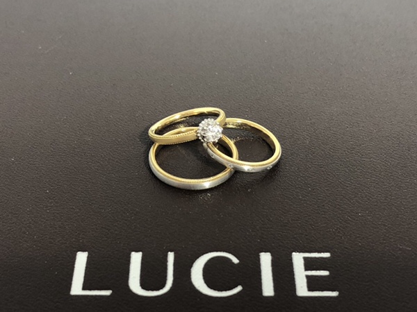 ブライダルリング　婚約指輪と結婚指輪　lucie Rose  classiqueのサンティエ 