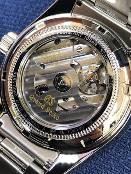 腕時計　グランドセイコー　SBGJ203の裏蓋側