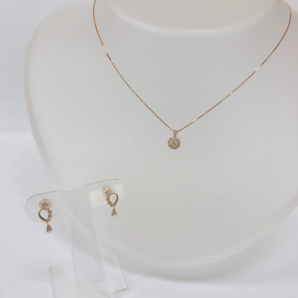 ファションジェリー　K18PGダイアモンドネックレス 