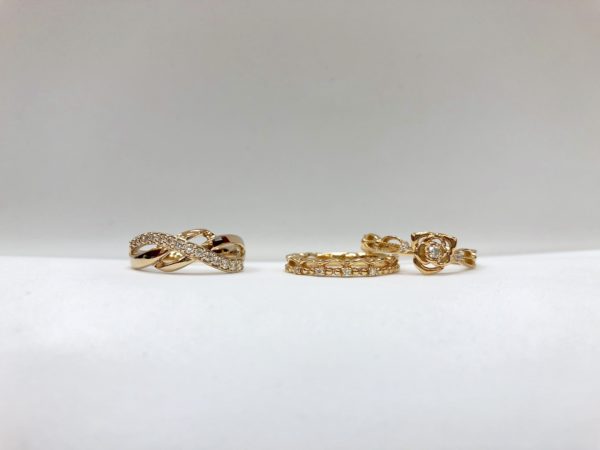 ファションジェリー　ダイヤモンド付きK18ピンクゴールドリング