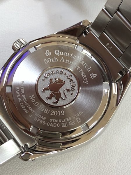 Grand  Seiko   クォーツウォッチ   50周年記念限定モデル   SBGN009の裏蓋側