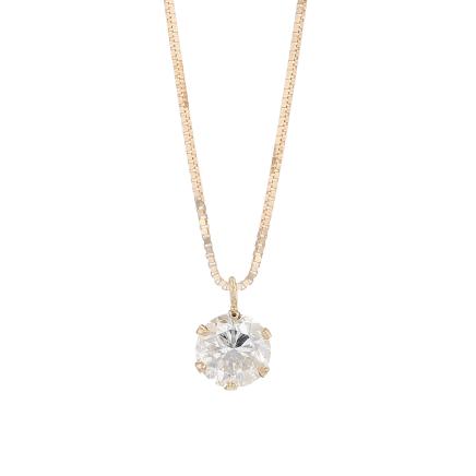 N137 K18イエローゴールド　ダイヤモンド　ソリティアネックレス　0.5ct