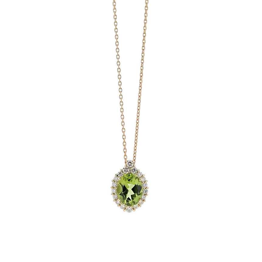K18YG ペリドット 1.83ct ダイヤモンド 0.29ct ネックレス メイン画像