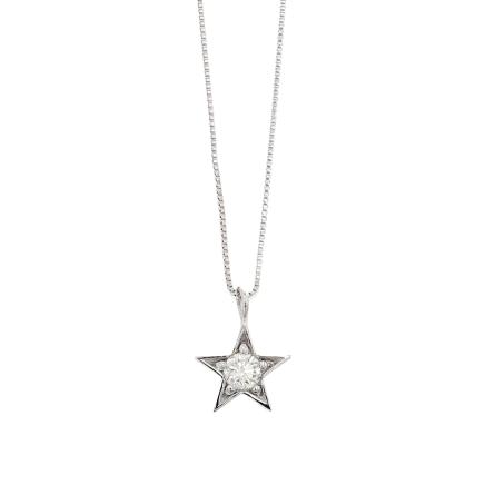 N623 プラチナ ダイヤモンド星モチーフネックレス