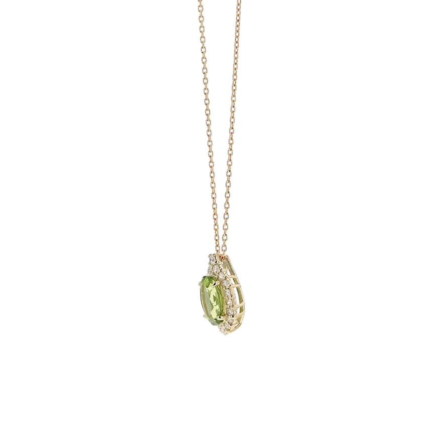 K18YG ペリドット 1.83ct ダイヤモンド 0.29ct ネックレス ディテール画像