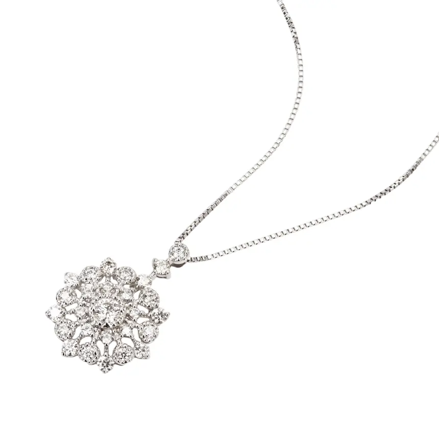 光の花を纏う ダイヤモンド Pt ネックレス #77002 | 株式会社山城時計店