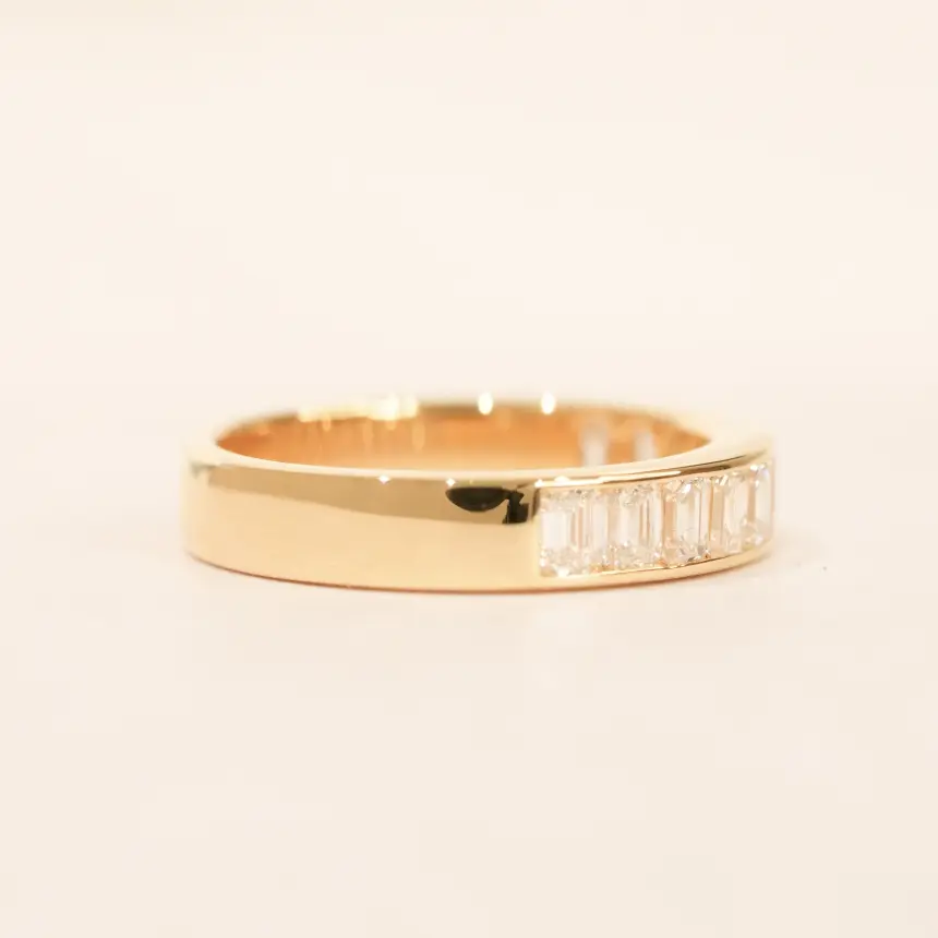 澄んだ光を美しく連ねる 1.027ct K18 ダイヤモンド ハーフエタニティリング #56008 ディテール画像 3
