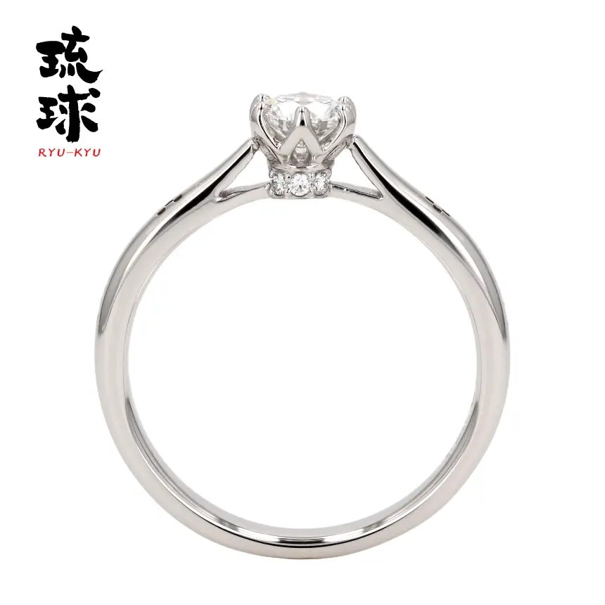 山城時計店 琉球 ななちぶし プラチナ婚約指輪 側面デザイン