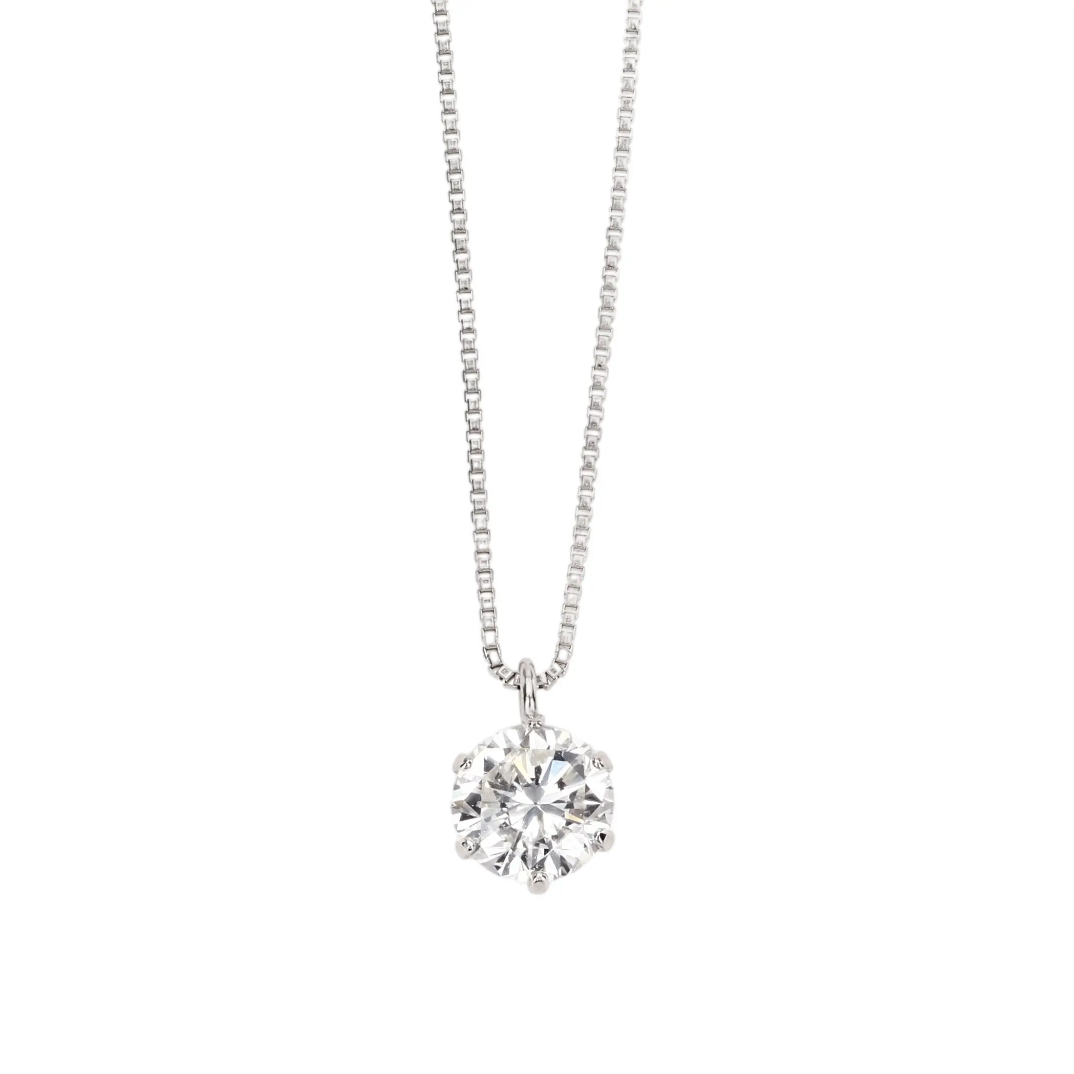 一粒に宿る上質な輝き 0.550ct ダイヤモンド Pt ネックレス #58001 メイン画像