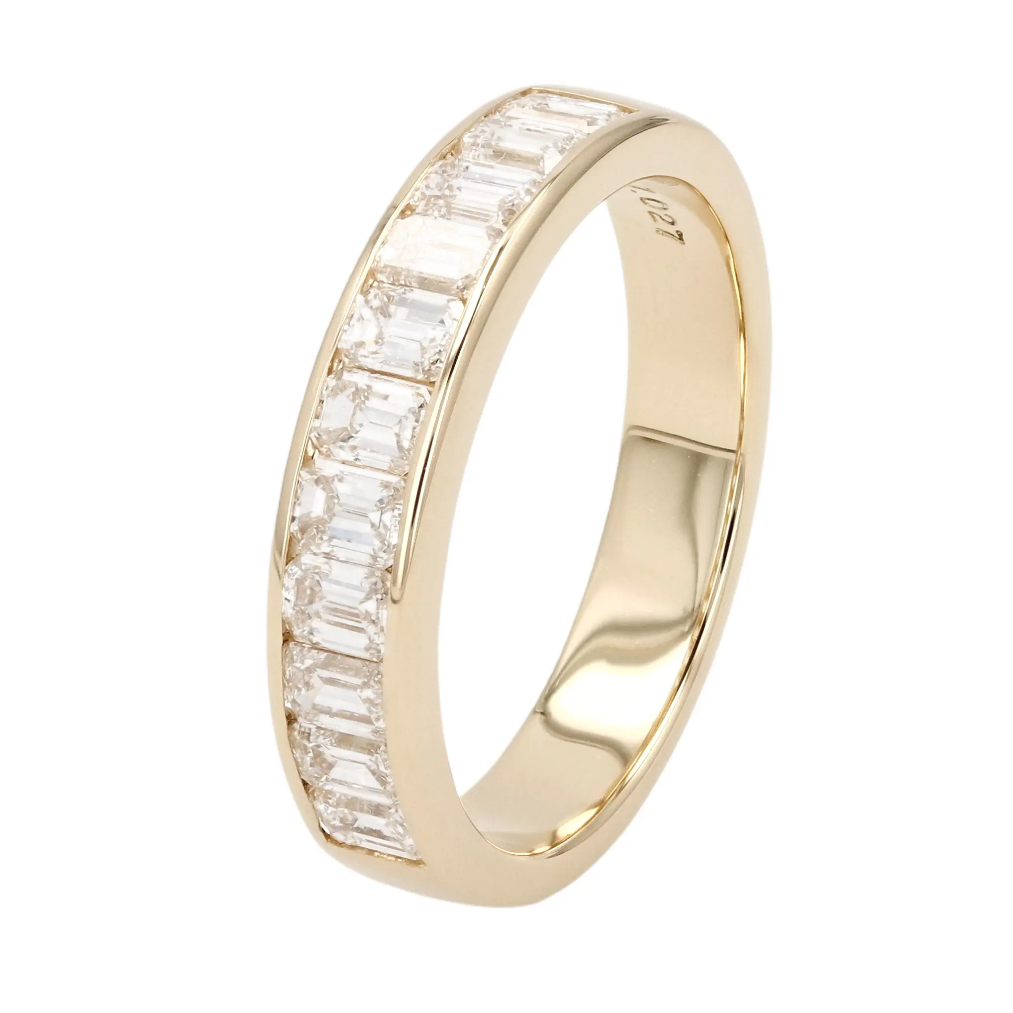 澄んだ光を美しく連ねる 1.027ct K18 ダイヤモンド ハーフエタニティリング #56008 全体画像