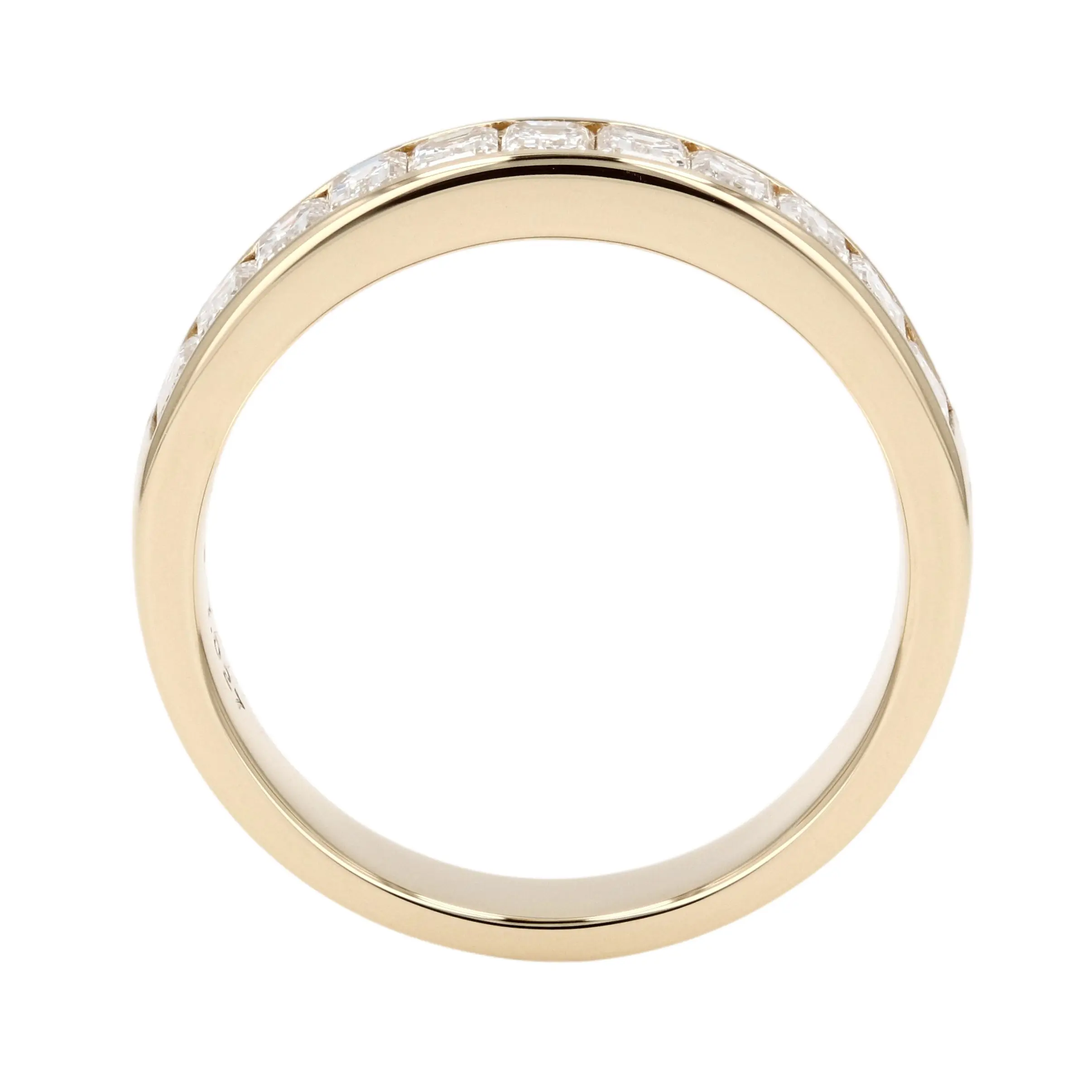 澄んだ光を美しく連ねる 1.027ct K18 ダイヤモンド ハーフエタニティリング #56008 クローズアップ画像