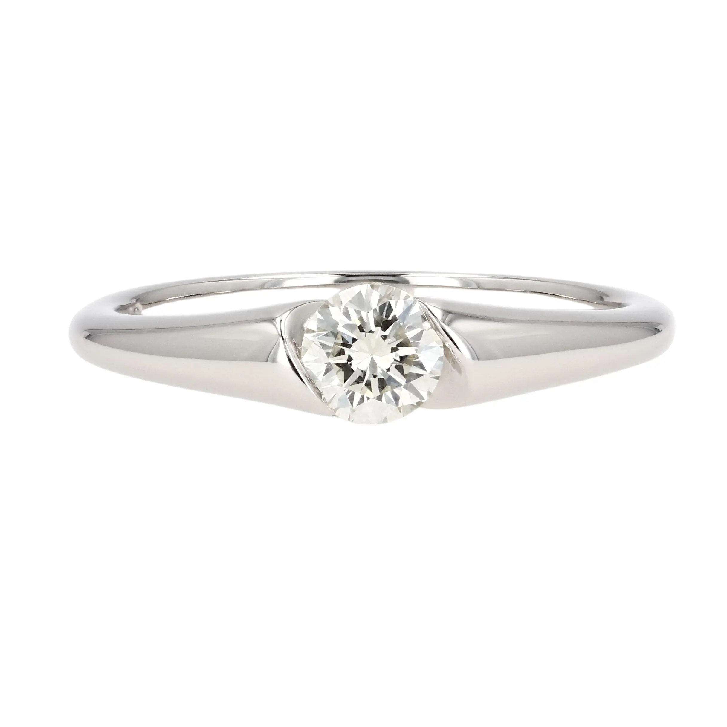 凛とした輝きを包む 0.342ct PTダイヤモンドリング #60005 メイン画像