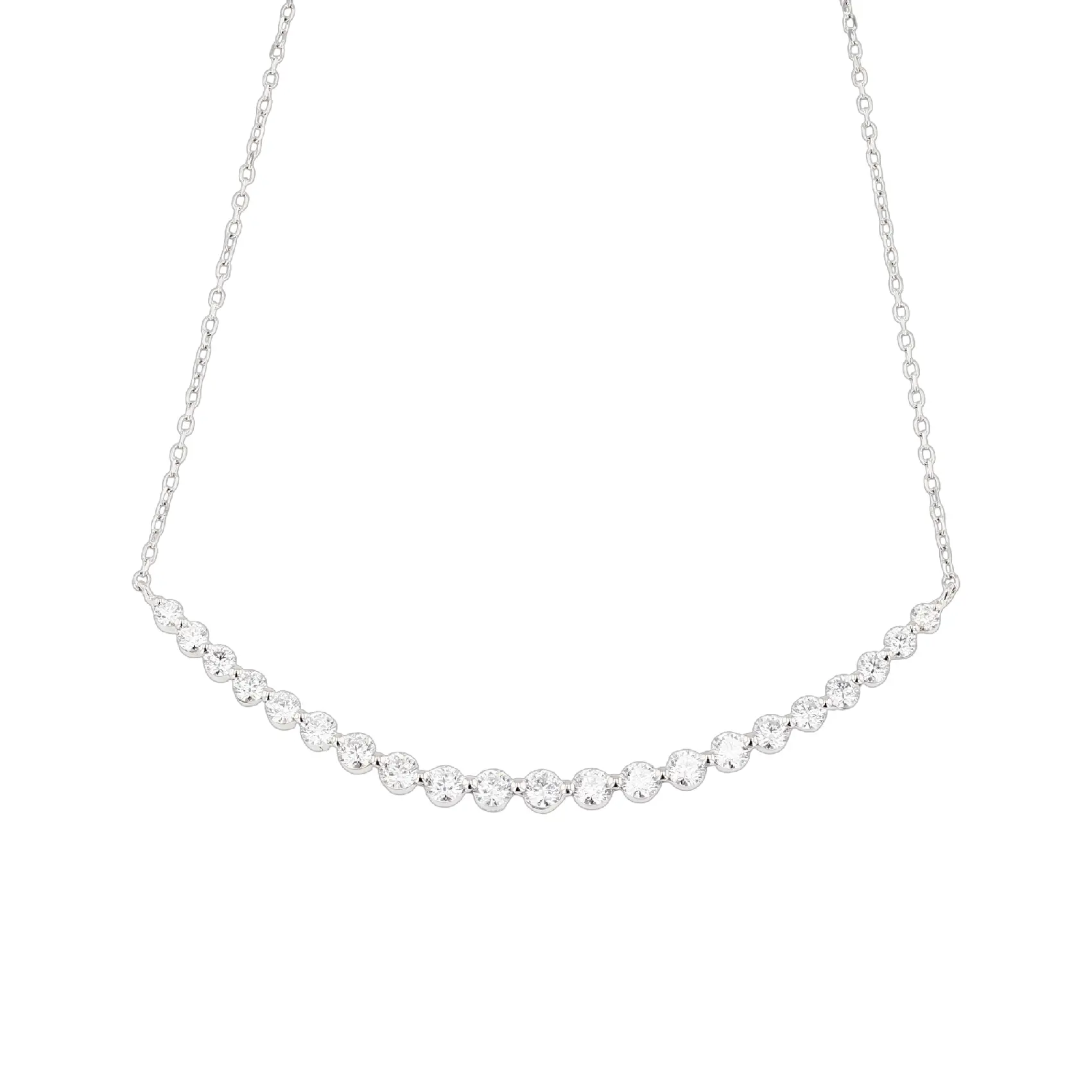 光を連ねて 優美に煌めく 1.00ct PTダイヤモンドネックレス #41006 メイン画像