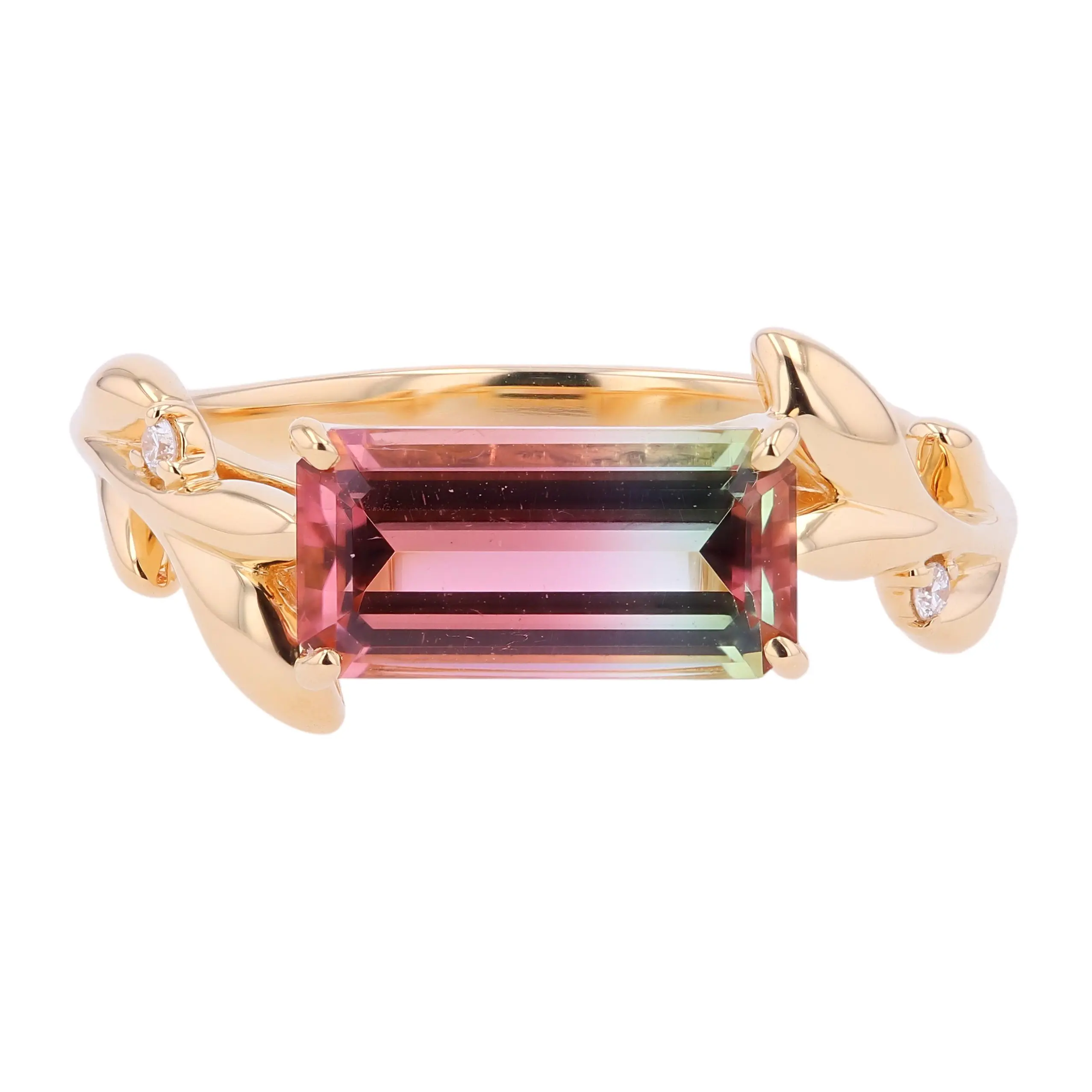 彩りの移ろいを楽しむ 1.62ct パーティーカラートルマリン K18リング #27001 メイン画像