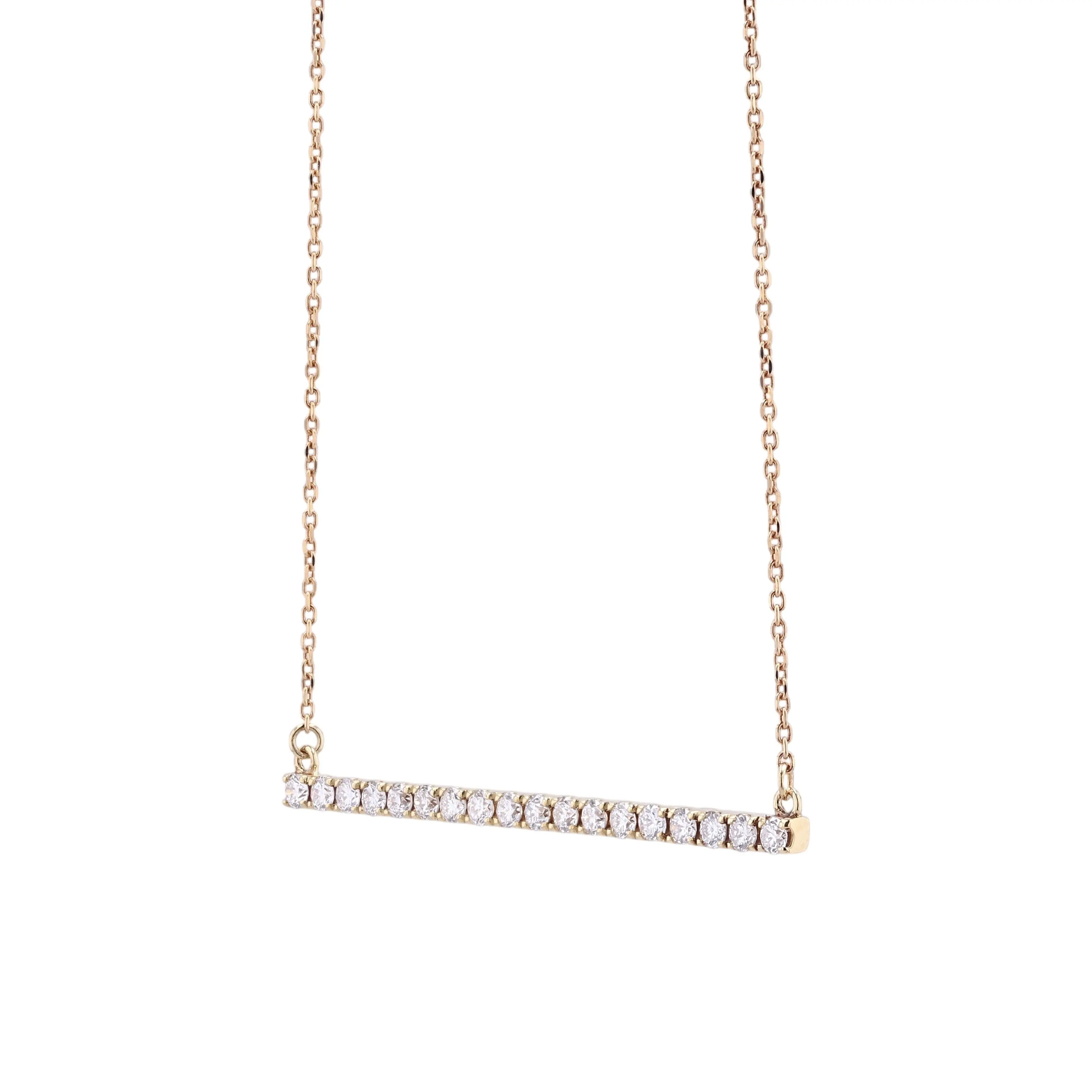 一列に連なる0.50ctの煌めき K18ダイヤモンドネックレス #13729 全体画像