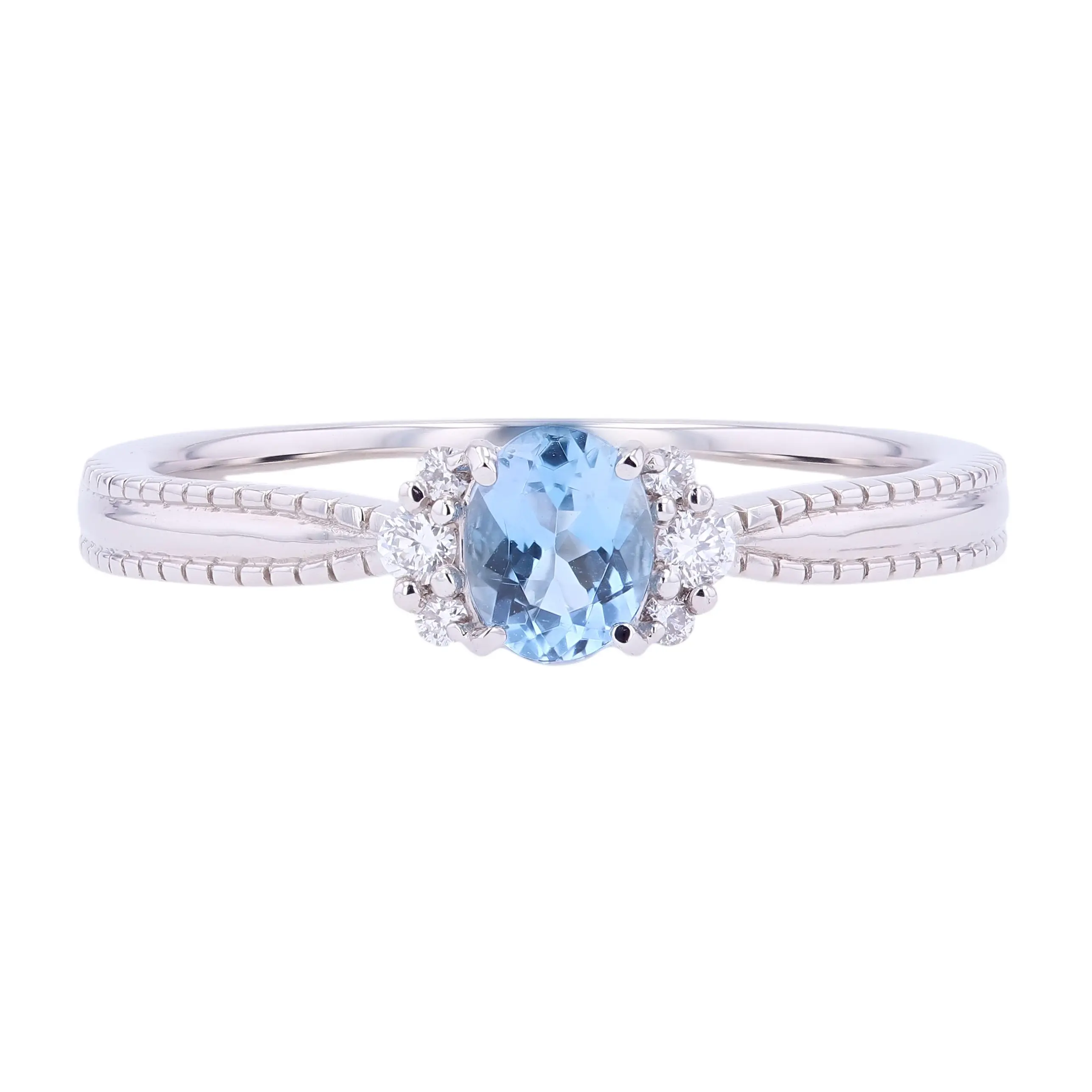 瑞々しい彩りに寄り添う 0.28ct アクアマリン PTリング #01001 メイン画像